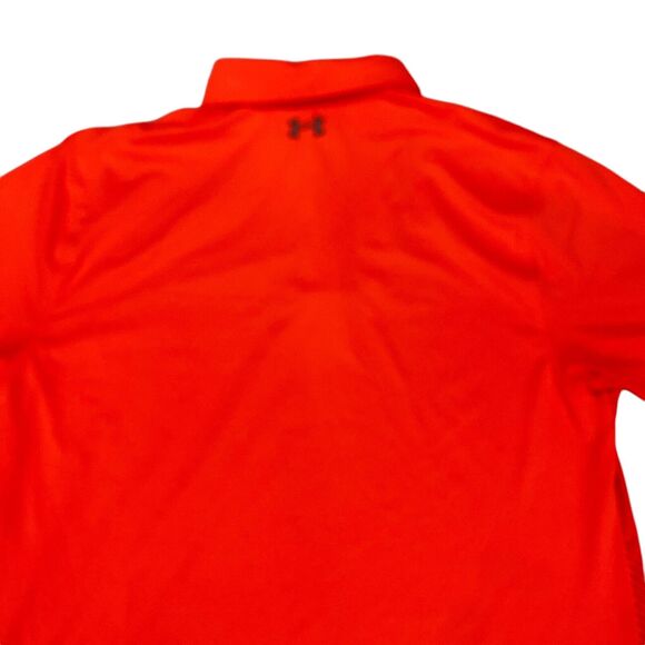 Under Armour Loose Heatgear Mens Large Red Short Sleeve Golf Polo Shirt - Picture 10 of 14